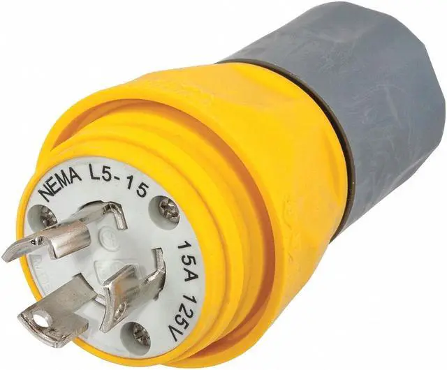 Alt view image 2 of 2 - HUBBELL WIRING DEVICE-KELLEMS HBL24W47A Watertight Locking Plug, L5-15P, 15 A,
