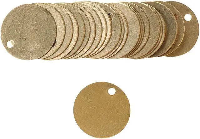 Alt view image 2 of 4 - BRADY 23210 Blk Tag,1-1/2 x 1-1/2 In,Brs,Rnd,PK25