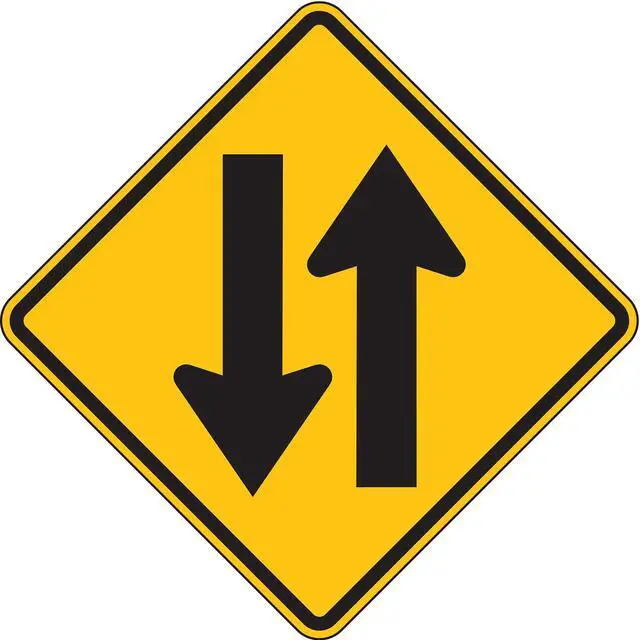 Main image of LYLE W6-3-24HA Traffic Sign,24 x 24In,BK/YEL,SYM,W6-3