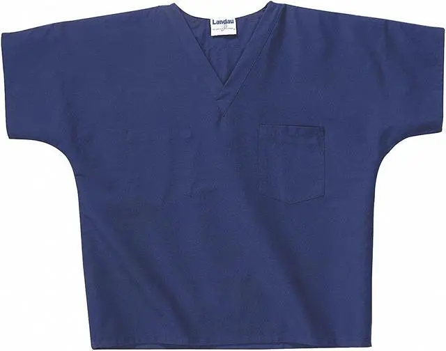Main image of LANDAU 7502BNPXLRG Scrub Shirt, Cotton/Polyester, Short Sleeve, 2 Pockets,