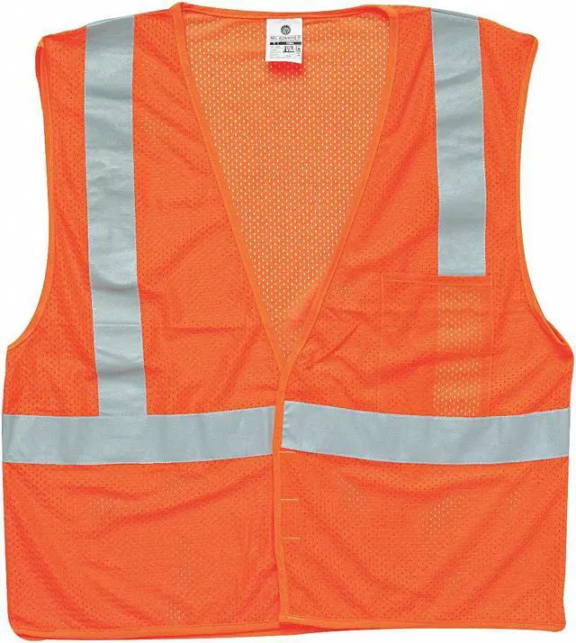 Alt view image 2 of 2 - KISHIGO 1084-3X 3XL Class 2 High Visibility Vest, Orange