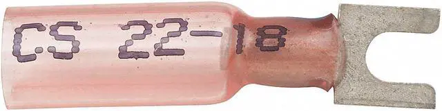 Main image of VELVAC 37122 Fork Terminal, #6 Stud Size, 18 AWG, 600 V, Heat Shrink Insulated,