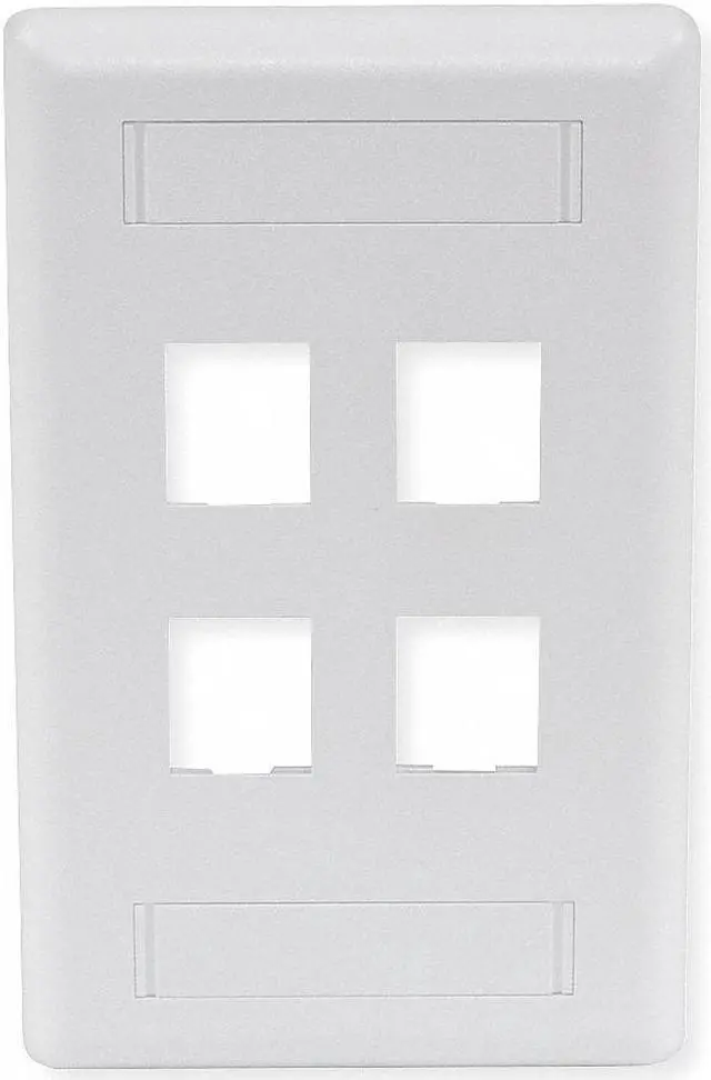 Alt view image 3 of 4 - HUBBELL PREMISE WIRING IFP14GY Hubbell 4-Socket IFP Faceplate - 4 x Socket(s) -