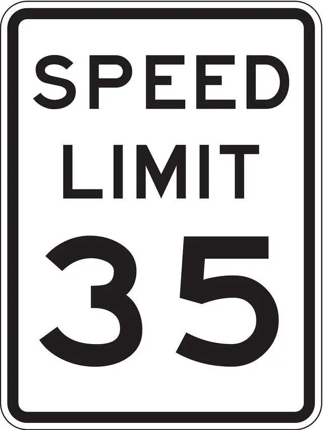 Main image of LYLE R2-1-35-18HA Speed Limit 35 Traffic Sign, 24 in H, 18 in W, Aluminum,