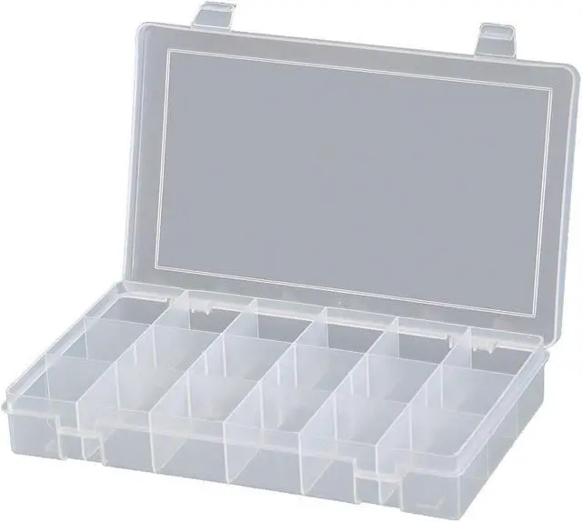 Main image of DURHAM MFG SP18-CLEAR 18 Compartment Box, 10-13/16"W x 1-3/4"H
