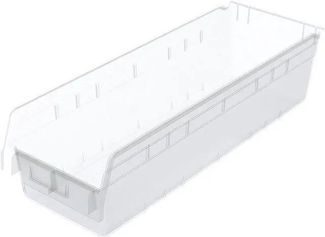 Alt view image 2 of 2 - AKRO-MILS 30084SCLAR Shelf Storage Bin, Plastic, Clear, 6 in H, 8 3/8 in W, 23