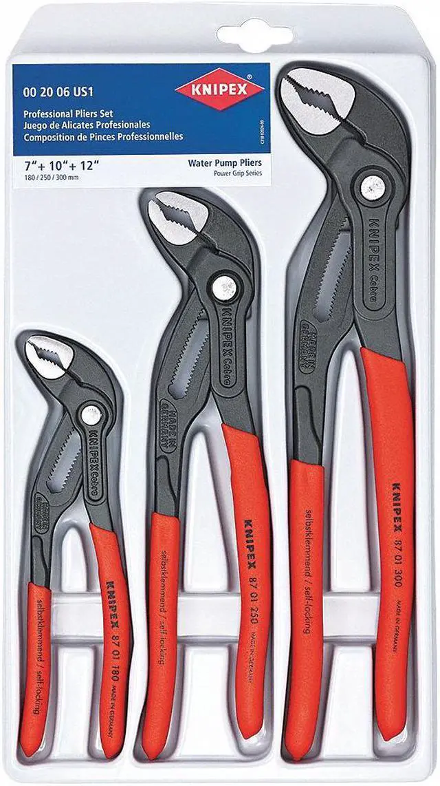 Main image of KNIPEX 00 20 06 US1 3 Piece Cobra Pliers Set