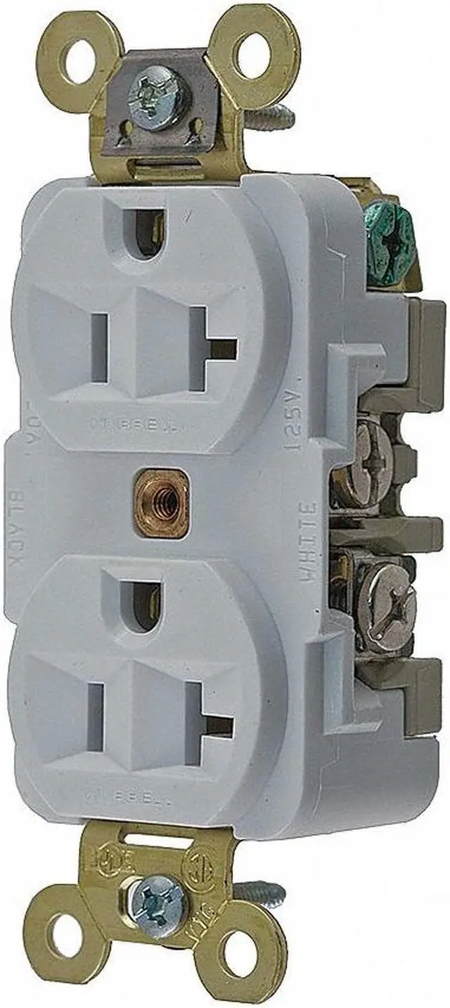 Main image of HUBBELL WIRING DEVICE-KELLEMS HBL5362W Duplex Straight Blade Receptacle, 5-20R,