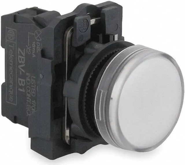 Main image of Pilot Light, LED, White, 22mm, 110-120VAC