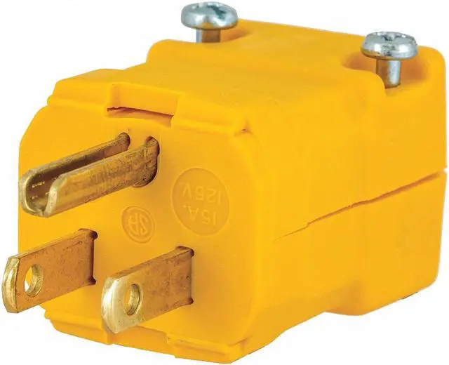 Main image of BRYANT BRY5965Y Straight Blade Plug, 5-15P, 15 A, 125V AC, 2 Pole, Screw