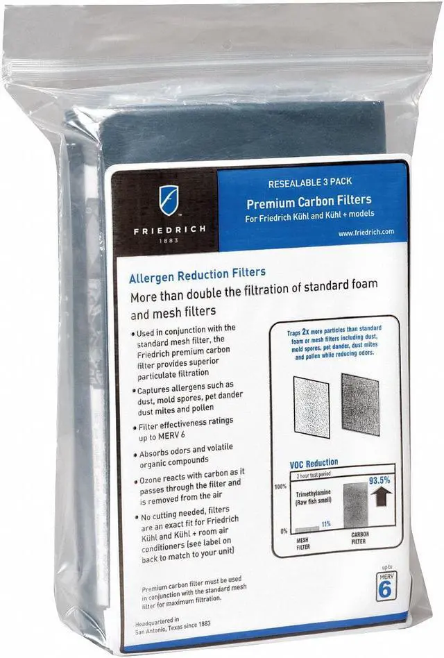 Alt view image 3 of 4 - FRIEDRICH KWCFS Kuhl AC Filter,Polyester,PK3