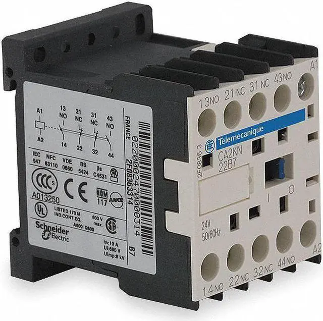 Alt view image 2 of 3 - SCHNEIDER ELECTRIC CA2KN22G7 IEC Control Relay,2NO/2NC,120VAC,10A