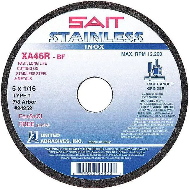 Alt view image 2 of 2 - UNITED ABRASIVES/SAIT 24254 Abrasive Cut-Off Wheel, Type 1, 7 in Dia, 0.0625 in
