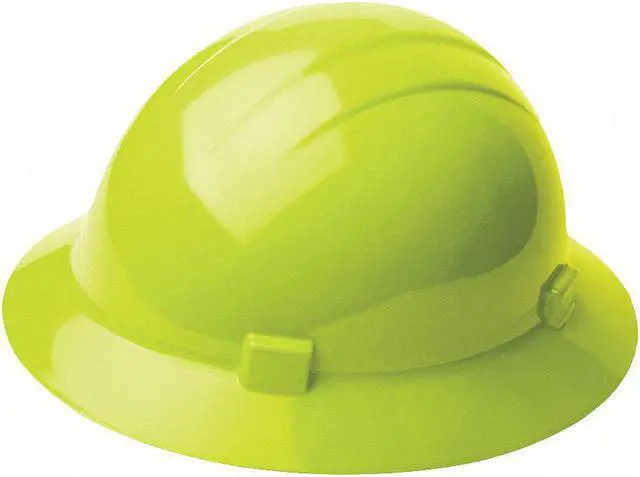 Main image of ERB SAFETY 19220 Hard Hat,Full Brim,Lime, 4-pt.Ratchet