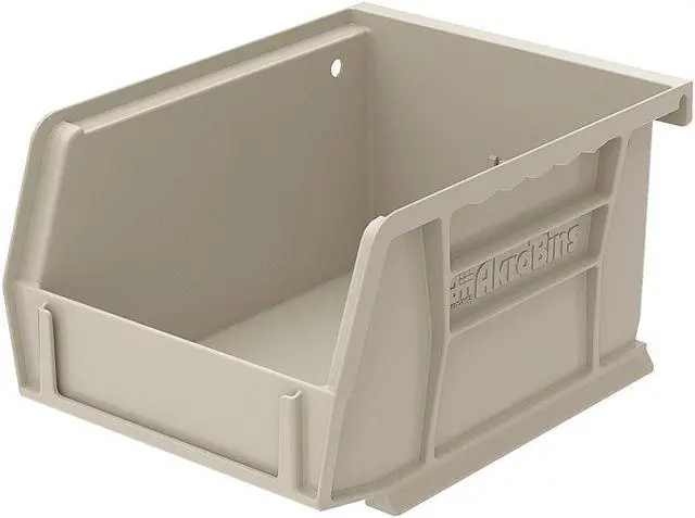 Alt view image 3 of 3 - AKRO-MILS 30210STONE Hang & Stack Storage Bin, Plastic, Stone, 3 in H, 4 1/8 in