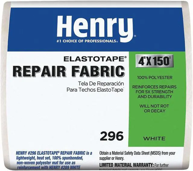 Alt view image 2 of 2 - HENRY HE296195 Repair Fabric, 4 in x 150 ft, Roll, White