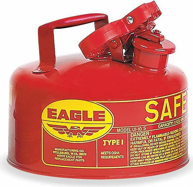 Alt view image 2 of 3 - EAGLE UI10S 1 gal. Red Galvanized steel Type I Safety Can for Flammables