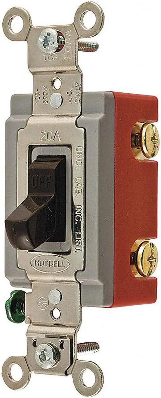 Main image of HUBBELL WIRING DEVICE-KELLEMS HBL1223 Wall Switch, 3-Way, 120/277V, 20A, Brn,
