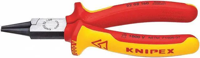 Alt view image 2 of 2 - KNIPEX 22 08 160 SBA 6 1/4 in 22 Needle Nose Plier Cushion Grip Handle