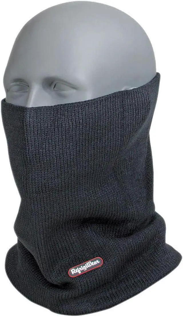 Alt view image 2 of 3 - RefrigiWear Warm Double Layer Acrylic Knit Neck Gaiter Face Mask Black