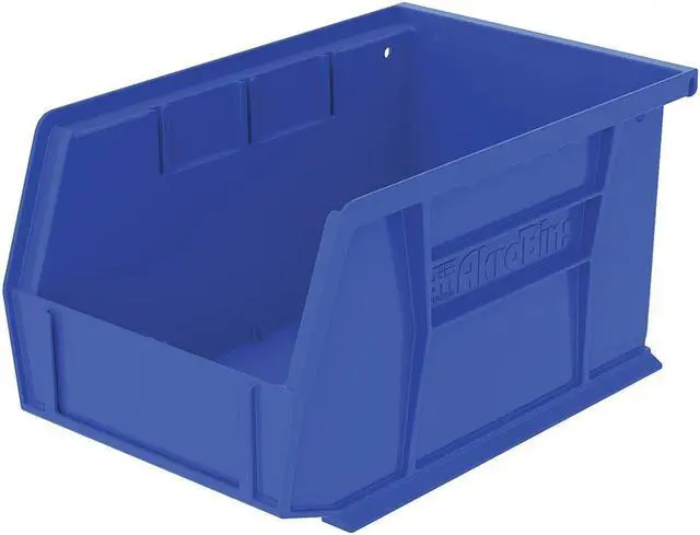 Main image of AKRO-MILS 30237BLUE Hang & Stack Storage Bin, Plastic, Blue, 5 in H, 6 in W, 9