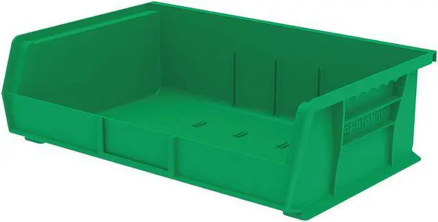 Main image of AKRO-MILS 30255GREEN Hang & Stack Storage Bin, Plastic, Green, 5 in H, 16 1/2
