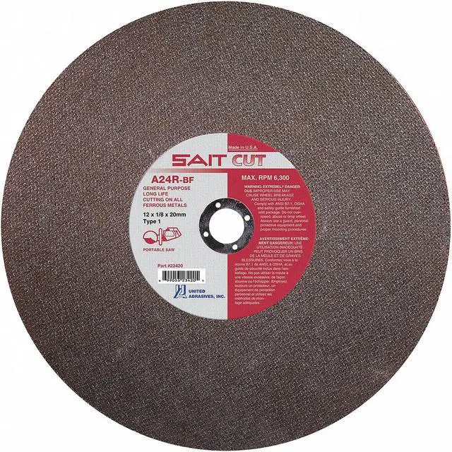 Alt view image 2 of 2 - UNITED ABRASIVES/SAIT 23450 Abrasive Cut-Off Wheel, Type 1, 14 in Dia, 0.125 in