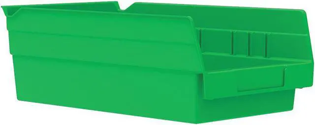 Alt view image 2 of 2 - AKRO-MILS 30130GREEN Shelf Storage Bin, Plastic, Green, 4 in H, 6 5/8 in W, 11