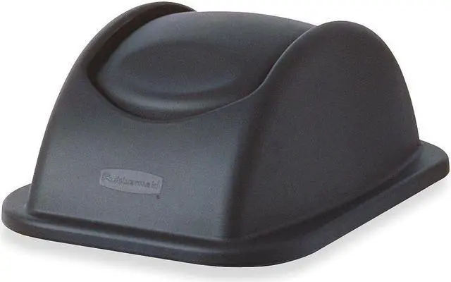 Main image of RUBBERMAID FG306600BLA Trash Can Top,Dome,Swing Closure,Black