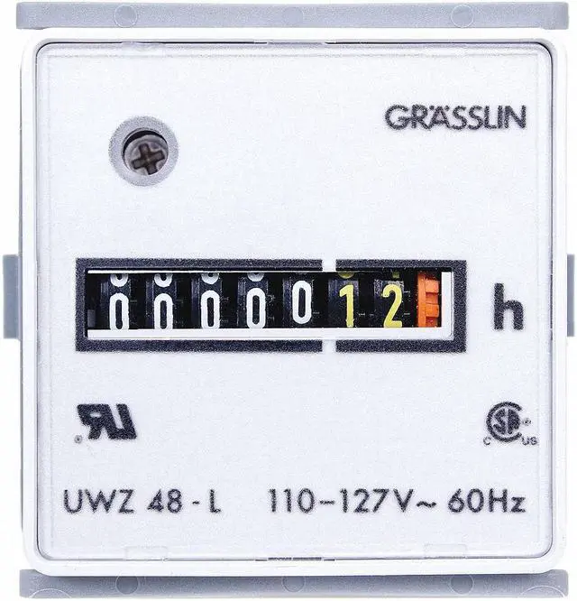Main image of INTERMATIC UWZ48E-24U Hour Meter,24VAC,60 Hz,Plastic,Square