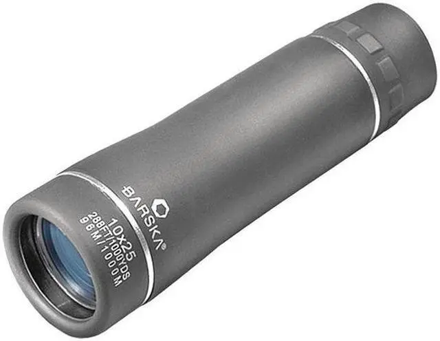 Alt view image 3 of 9 - Barska 10x25 Trend Roof BK-7 Prism Rubber Armor Monocular, Grey