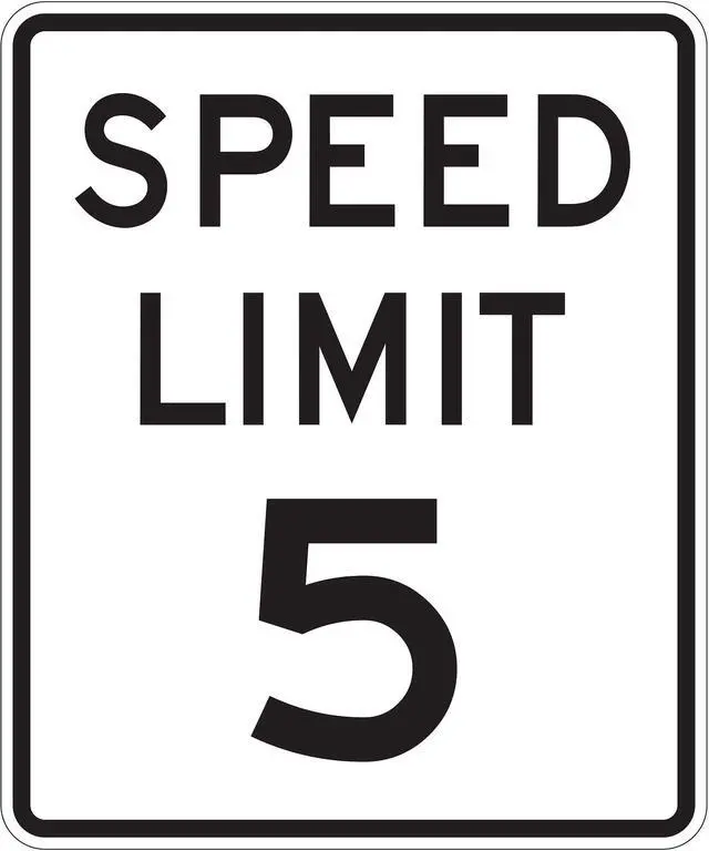 Main image of LYLE R2-1-5-18DA Speed Limit 5 Traffic Sign, 24 in H, 18 in W, Aluminum,