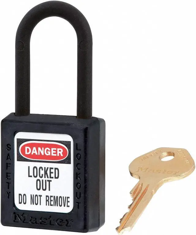 Alt view image 3 of 5 - Lockout Padlock, Keyed Alike, Black, 1/4 In., PK3