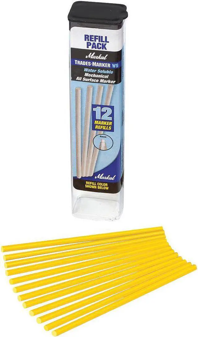 Main image of Removable Industrial Marker, Wax-Based, Yellows Color Family, Medium Tip, 12 PK