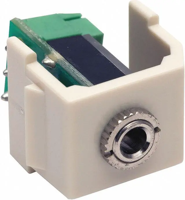 Main image of HUBBELL PREMISE WIRING SF35STOW SnapFit Keystone Stereo Jack,3.5mm,Screw