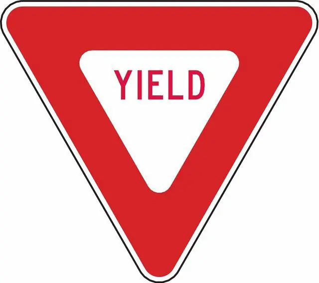 Main image of LYLE R1-2-36HA Yield Traffic Sign, 36 in H, 36 in W, Aluminum, Triangle,