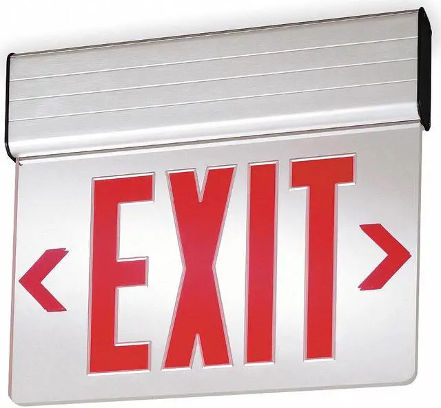 Alt view image 2 of 2 - LITHONIA LIGHTING EDGRNY 1 R M4 ACUITY LITHONIA Aluminum/Acrylic LED Exit Sign