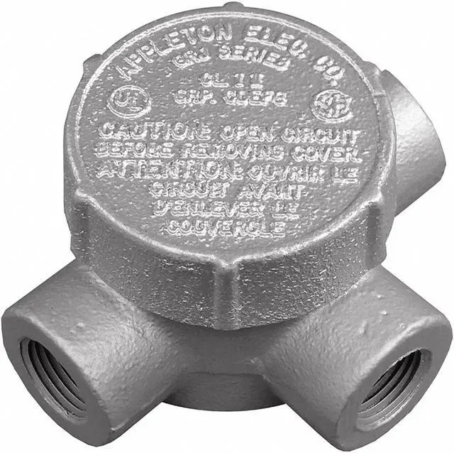 Main image of APPLETON ELECTRIC GRJT75 Conduit Outlet Body,Iron,T,3/4 In.