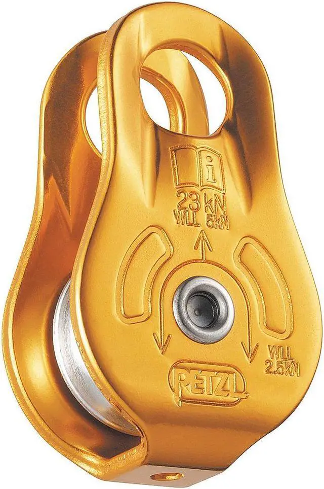 Alt view image 3 of 3 - Pulley with Fixed Point, Aluminum, Yellow