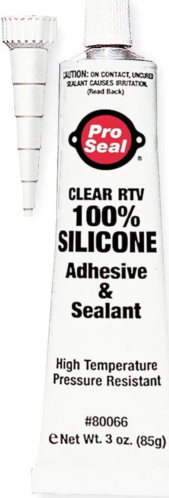 Alt view image 3 of 3 - PRO SEAL 80066 Waterproof RTV Silicone Sealant, 3 oz, Clear, Temp Range -75 to