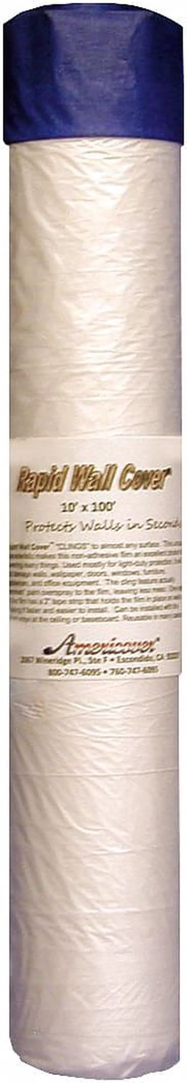 Alt view image 8 of 8 - AMERICOVER RWC10 Static Film,Painters Tape Edge,10x100 ft