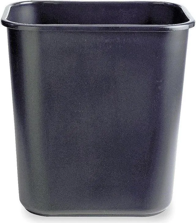 Alt view image 3 of 9 - RUBBERMAID FG295600BLA 7 gal. LLDPE Rectangular Wastebasket, Black