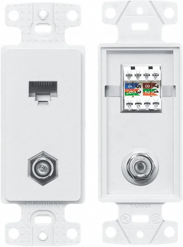 Alt view image 2 of 3 - Hubbell Wiring NS785LA Netselect Plate Frame With 1 F-Type Coax Connector And 1