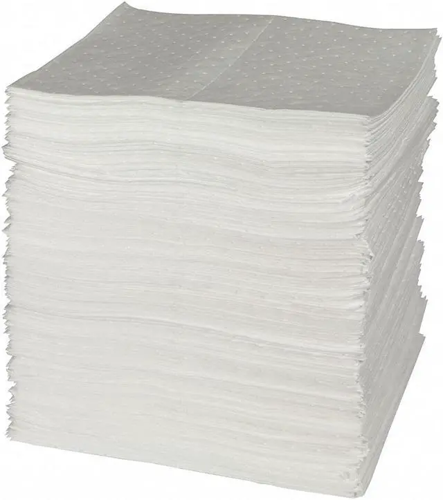 Main image of BRADY SPC200 Sorbent Pad, 51 gal, 15 in x 19 in, Oil, White, Polypropylene