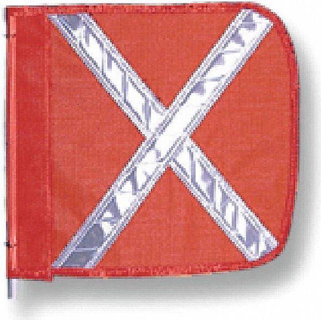 Main image of CHECKERS INDUSTRIAL PROD INC FS9025-O HD Flag,Reflexite X,12x12 In, Orange