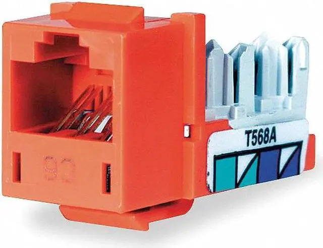 Alt view image 2 of 6 - HUBBELL PREMISE WIRING HXI6OR Jack,Orange,Cat6,Rj45