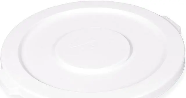 Alt view image 5 of 8 - RUBBERMAID FG261960WHT Brute Trash Can Top,Flat,Snap-On Closure,White