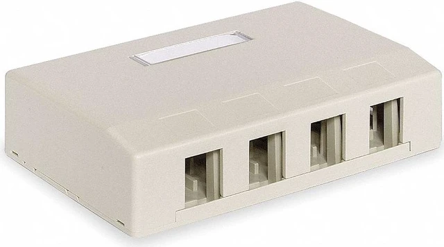 Main image of Hubbell Premise Wiring Surface Housing 4 Port HSB4EI