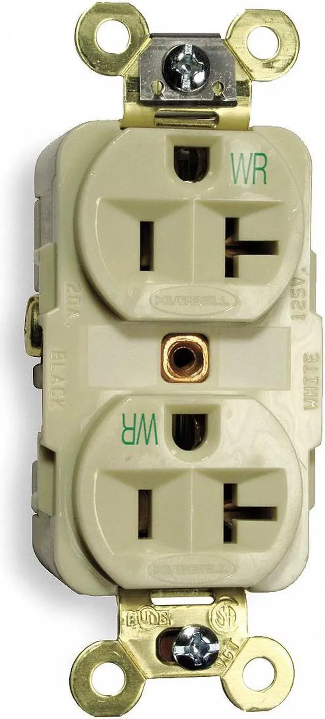 Main image of HUBBELL WIRING DEVICE-KELLEMS HBL5362IWR Duplex Straight Blade Receptacle,