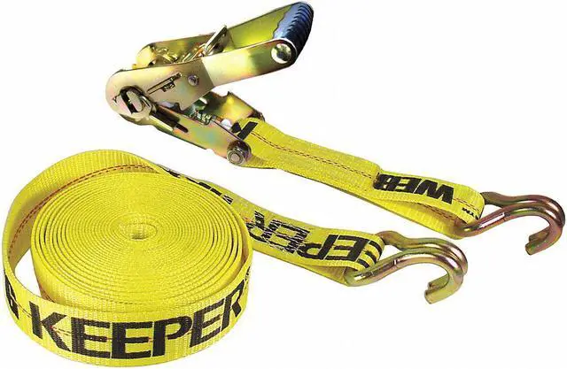 Alt view image 3 of 5 - Keeper 04622 2-Inch x 27-Feet Ratchet Tie-Down With Double J Hooks Rat Tiedown J 2x27